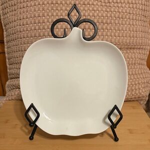 Vintage White Apple Ceramic Plate